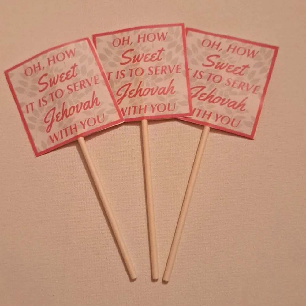 4/$15 🌻 How Sweet It Is To Serve Jehovah With You Handmade 7 JW Cupcake Topper